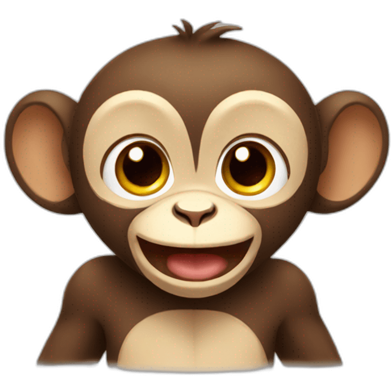 Cute Monkey excited emoji