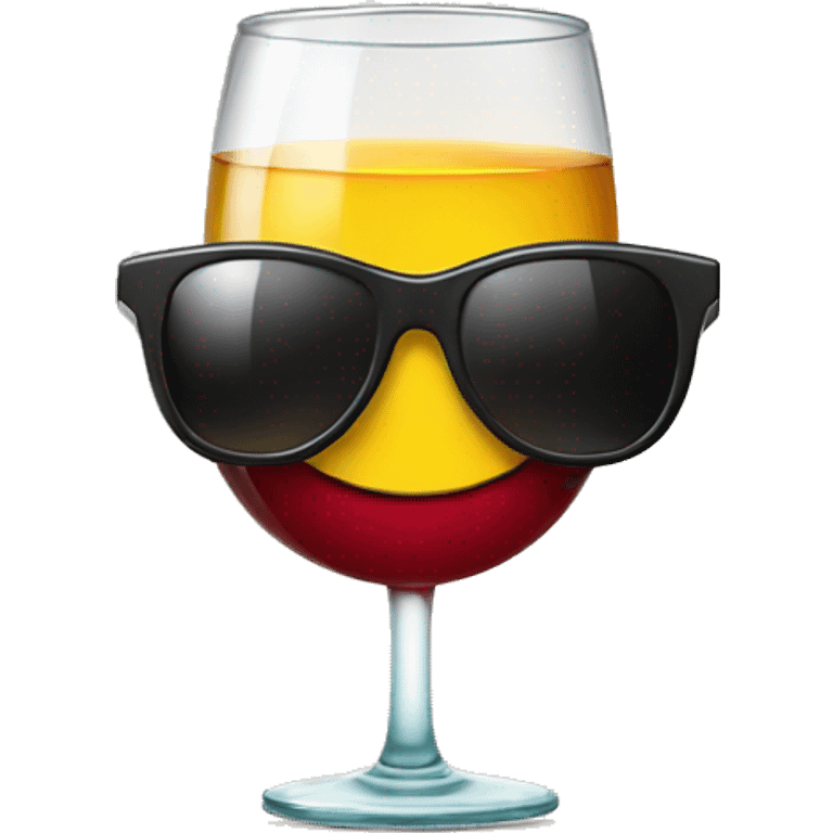 Cigarette with a wine glass and sun glasses emoji