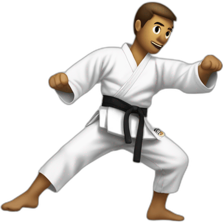 a karate man fly kicking emoji