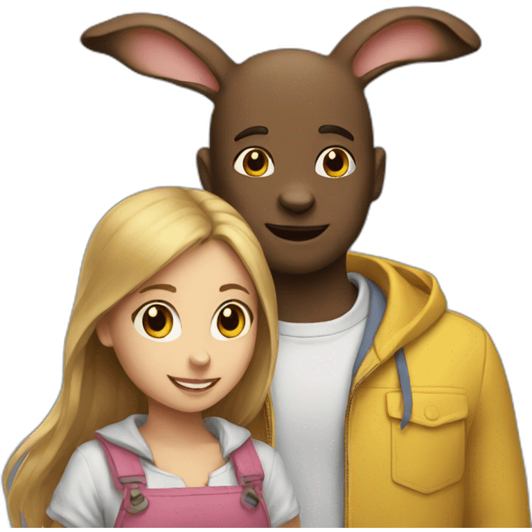 rabbit and girl emoji