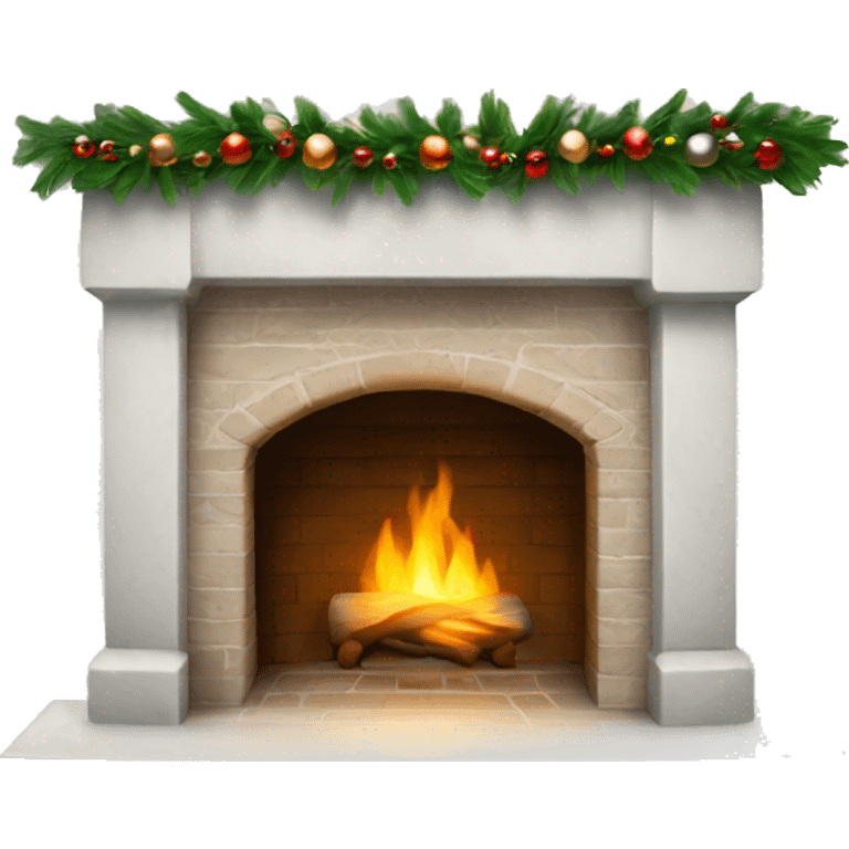 white Christmas fireplace emoji