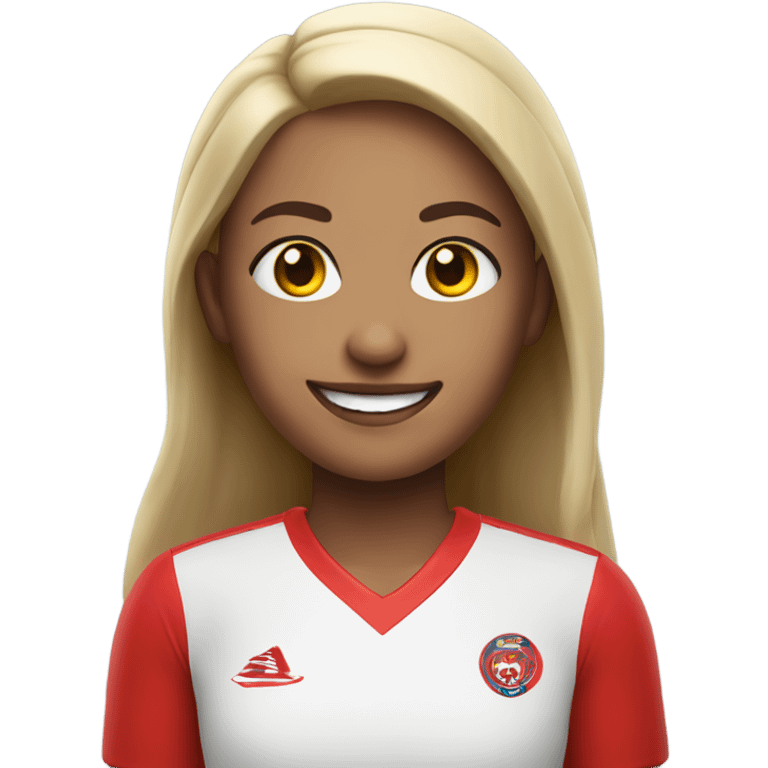 smiling girl in red jersey emoji