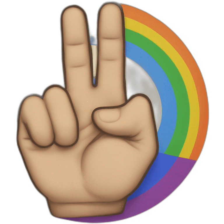 gay flag and hand with finger pointing me emoji