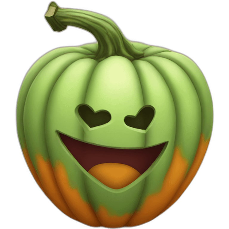 Pumkin in form of heart emoji