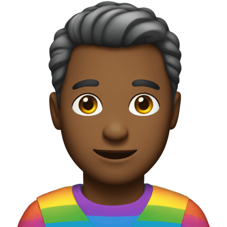 Man wearing rainbow clothes emoji