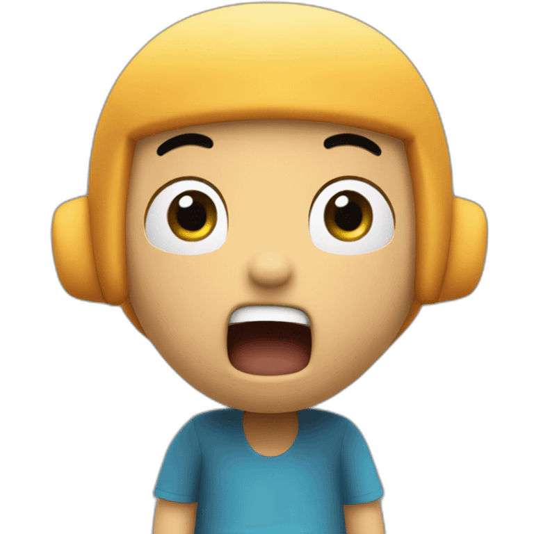 Pocoyo being shocked with mouth wide open and hands on head emoji