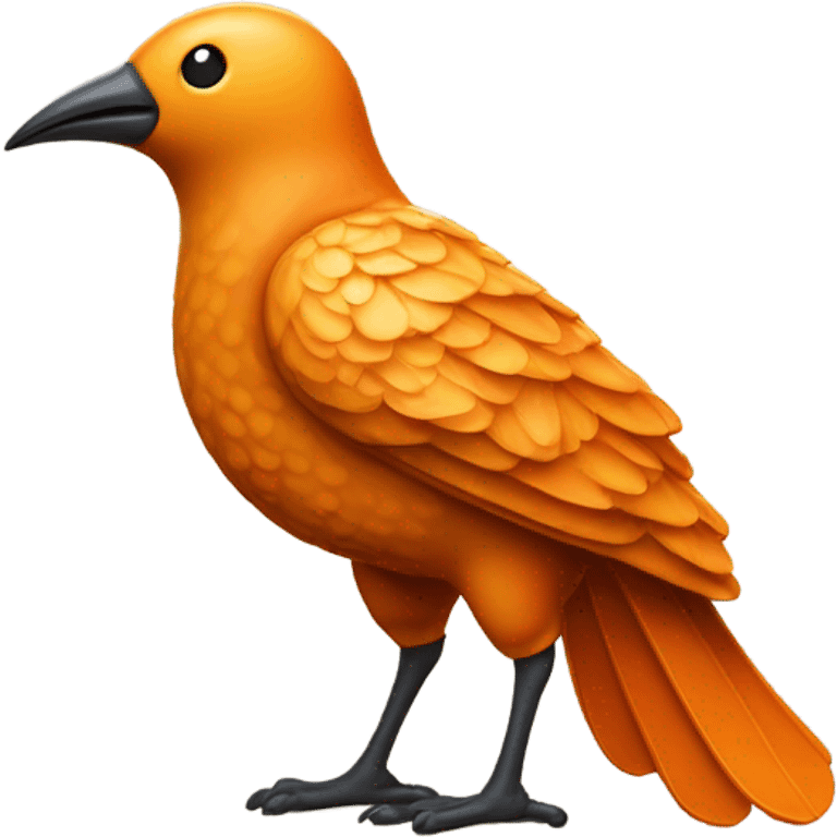 A bird that is made from an orange  emoji