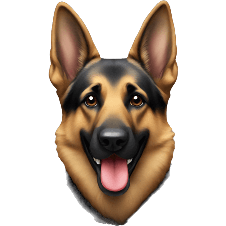 A German shepherd with a ball in his mouth emoji