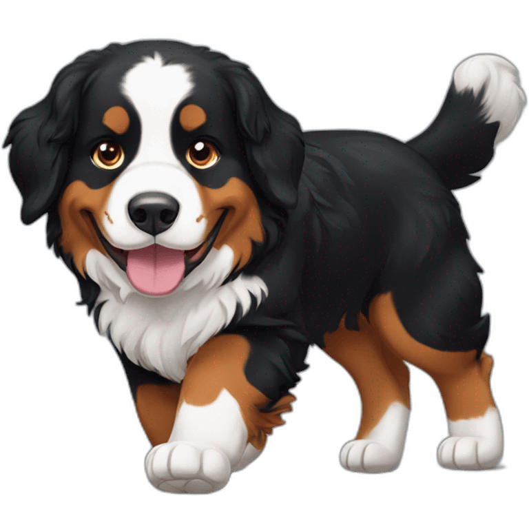 Bernese mountain dog walking emoji