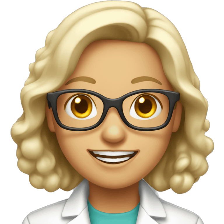 happy female white scientist emoji