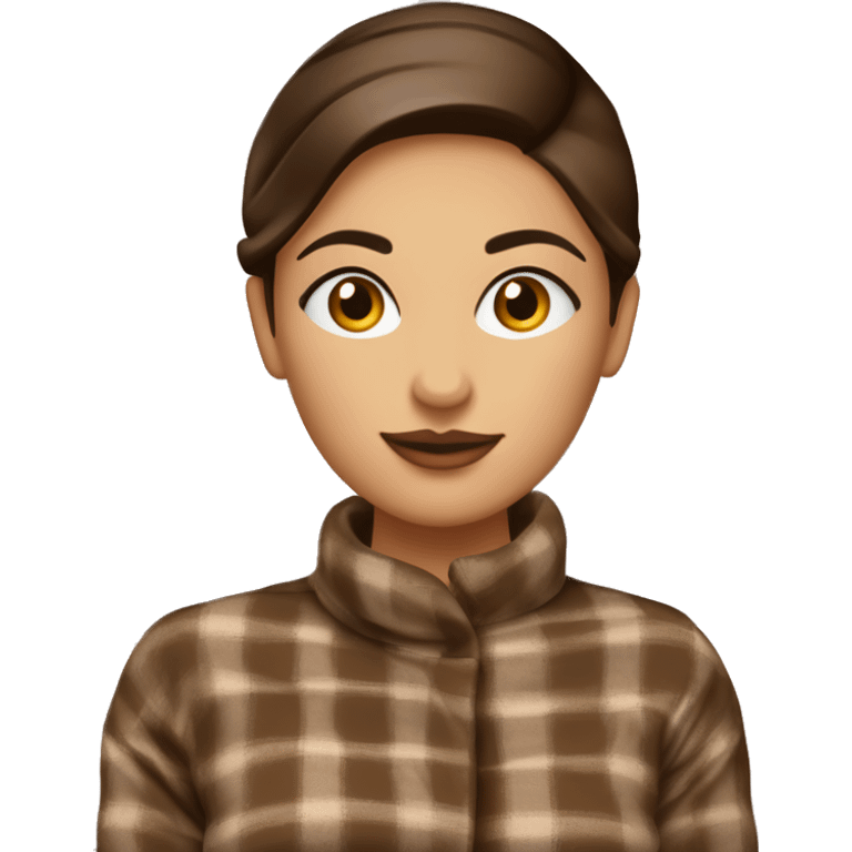 Femme métisse avec chignon yeux marron foncé buvant un chocolat sous un plaid  emoji