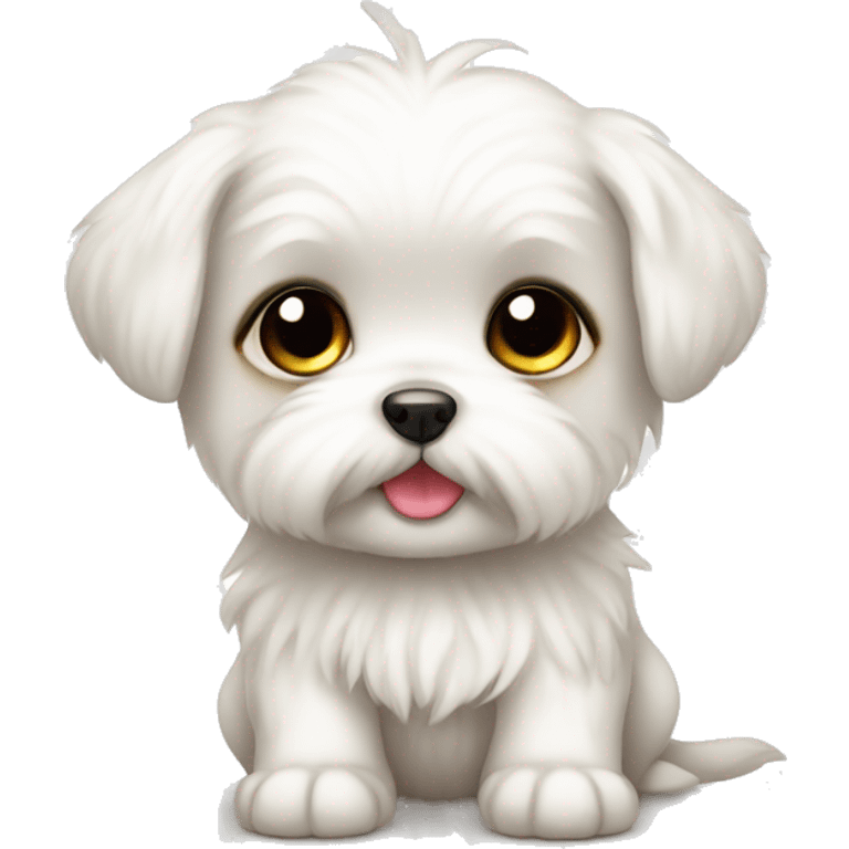 cute kawaii baby dog maltese emoji