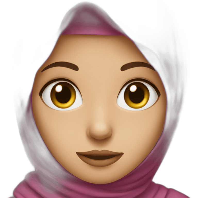 Girls in hijab with hazzle eyes emoji