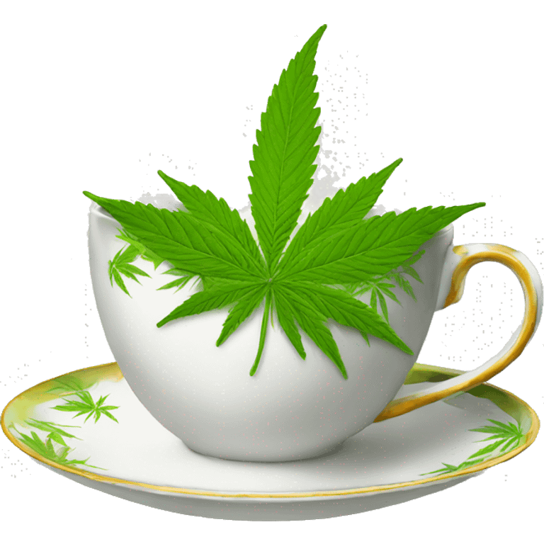 Cannabis tea in a teacup  emoji