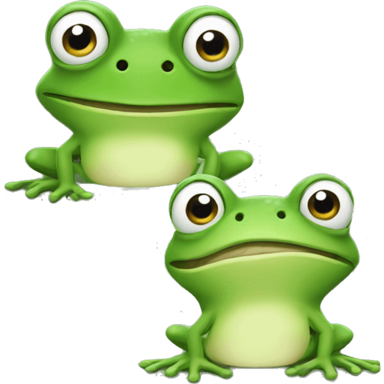 Two frog friends emoji