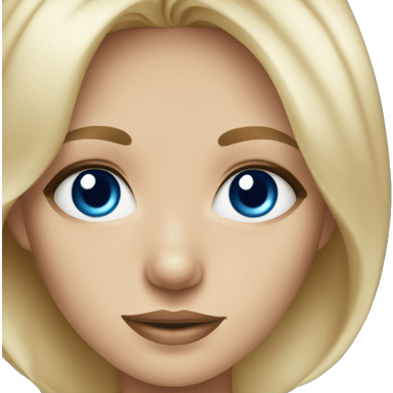 Polish blonde girl with blue eyes in blue dress emoji