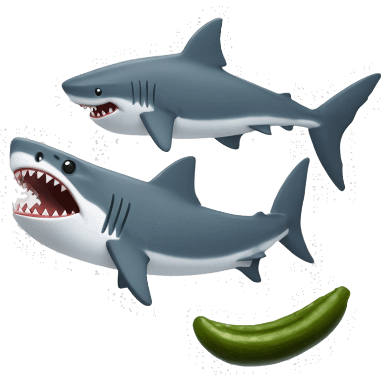 Shark eating pickle ￼ emoji