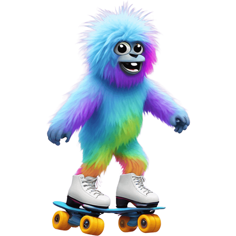 a skating rainbow yeti  emoji