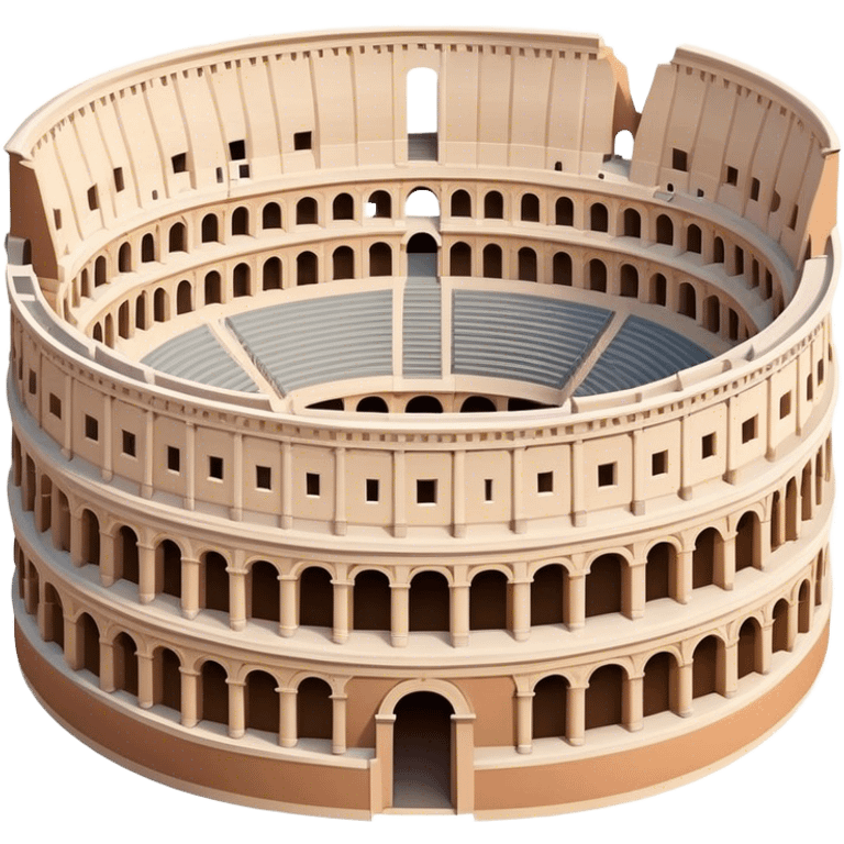 Cinematic Realistic Colosseum Landmark Emoji, depicted as the ancient Roman amphitheater rendered with dramatic architectural detail and dynamic lighting. emoji