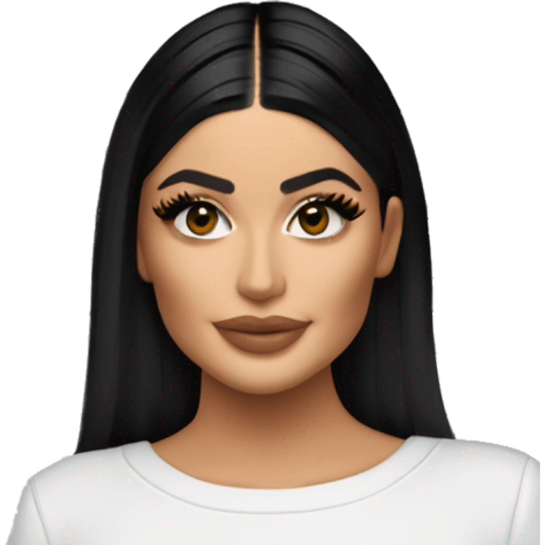 Kylie Jenner next to her mansion emoji