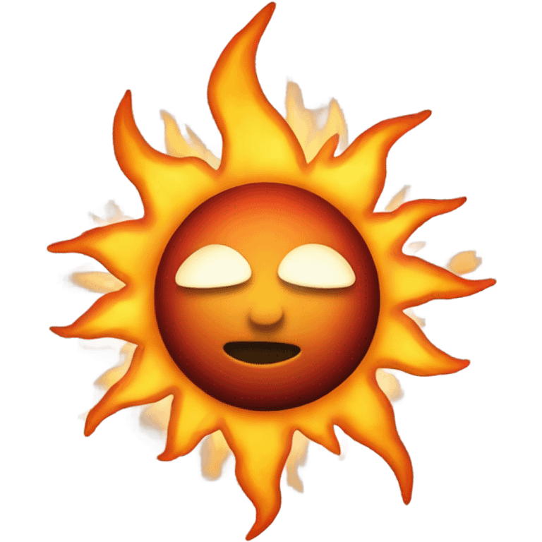 burning sun closeup emoji