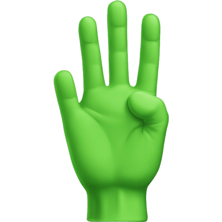 three fingers green hand emoji