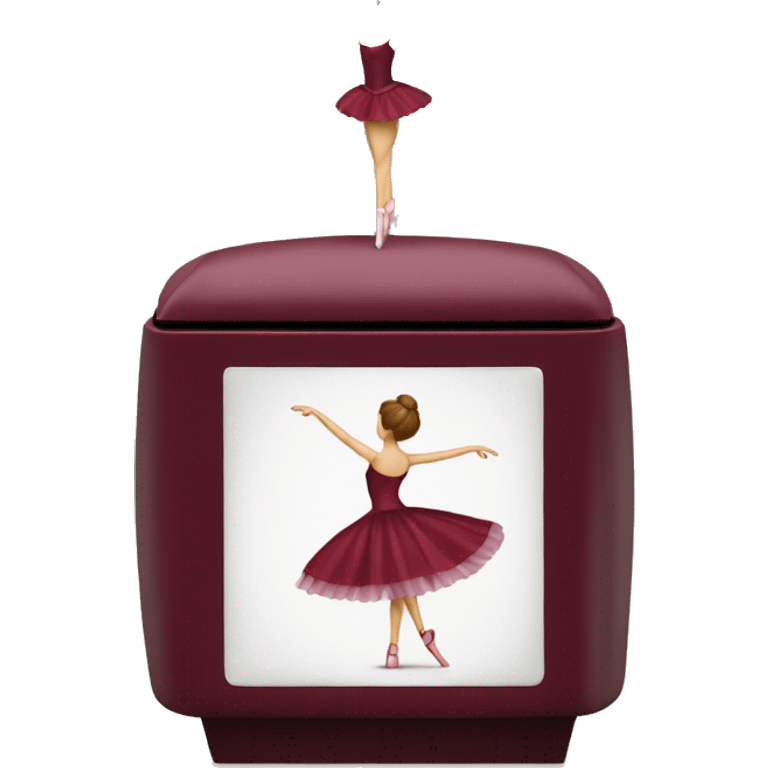 burgundy music box with ballerina standing back emoji