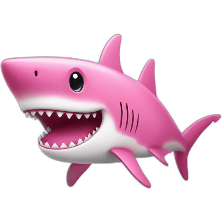 pink shark smiling emoji