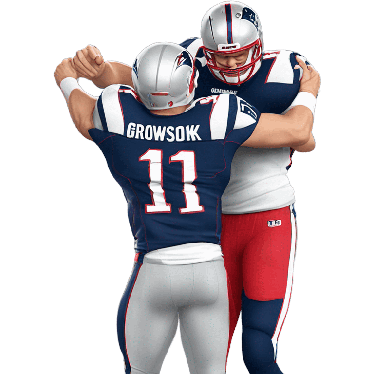 Rob Gronkowski hugging Julian Edelman emoji