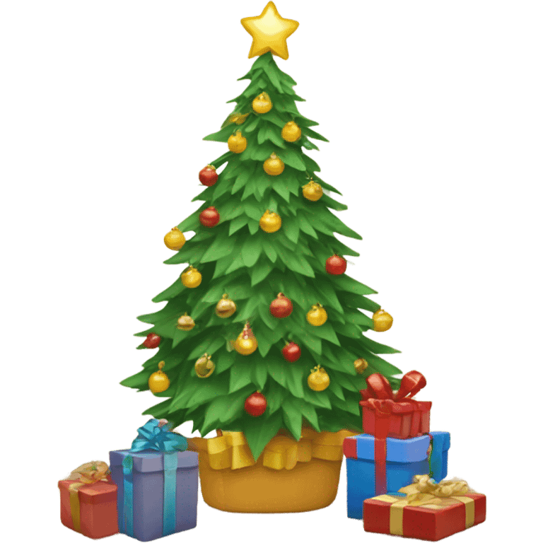 Christmas tree with presents  emoji