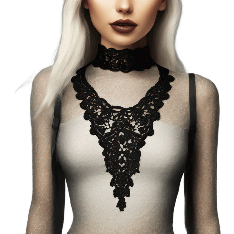 Black lace choker necklace emoji