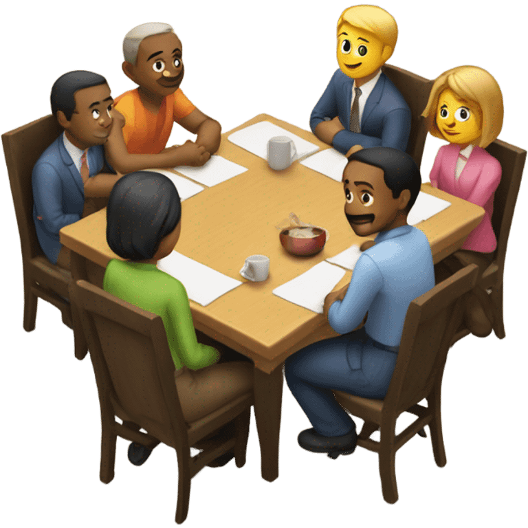 group sitting at a table emoji