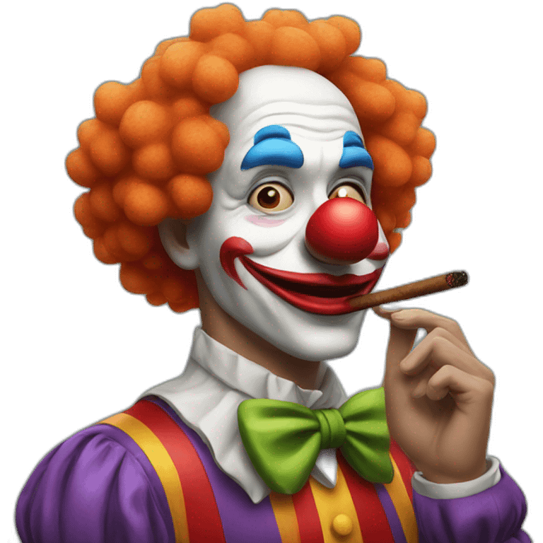 clown smokes cigar emoji