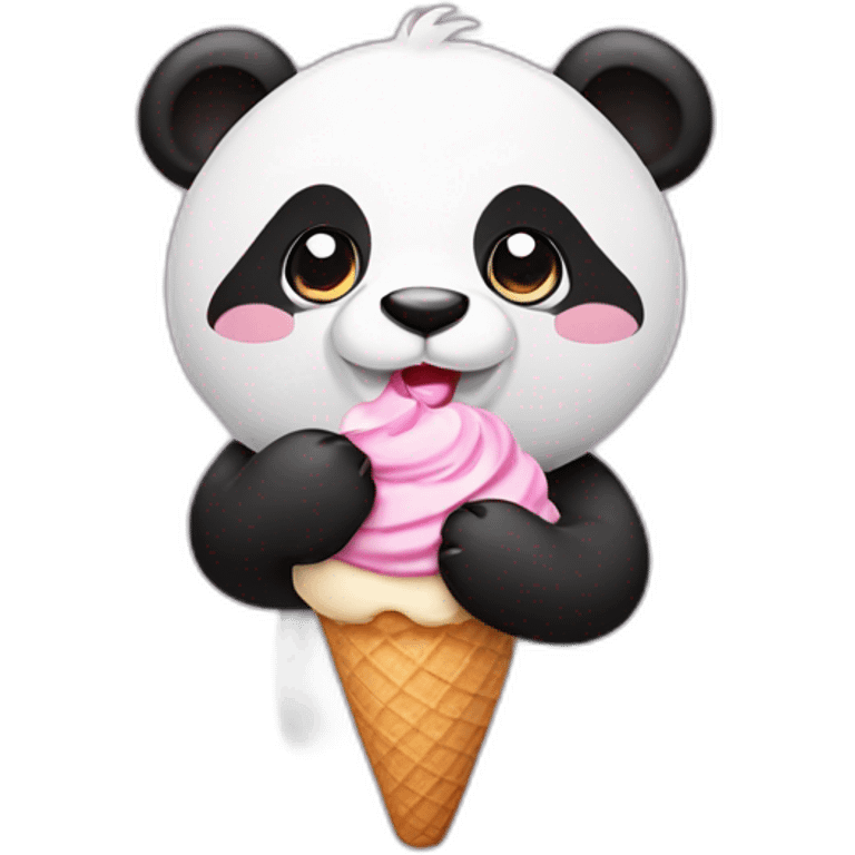 Panda with ice cream  emoji