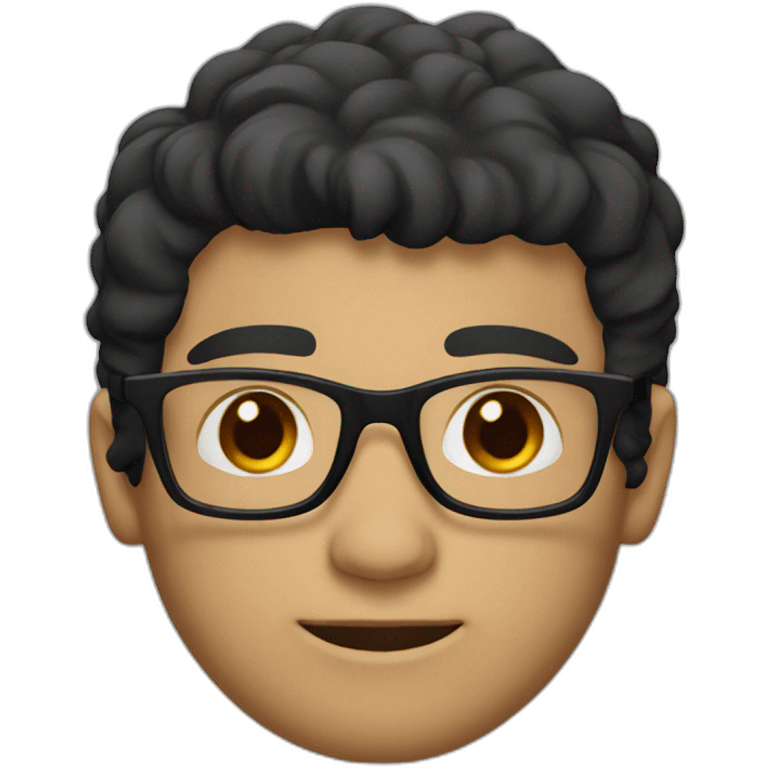 Men A light tan man, black hair, with burgundy glasses, and dark brown eyes. emoji