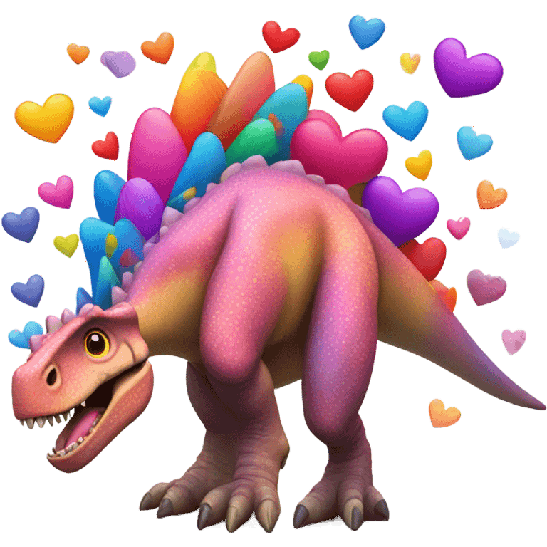 Dinosaur with hearts emoji