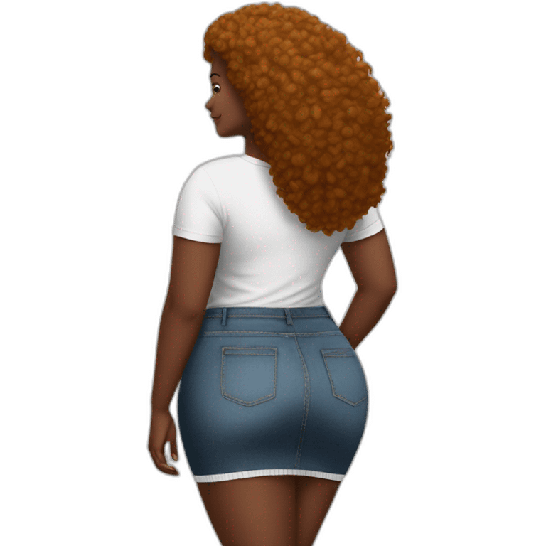 curvy beauty lifts her black skirt-back-view-long-white-socks emoji