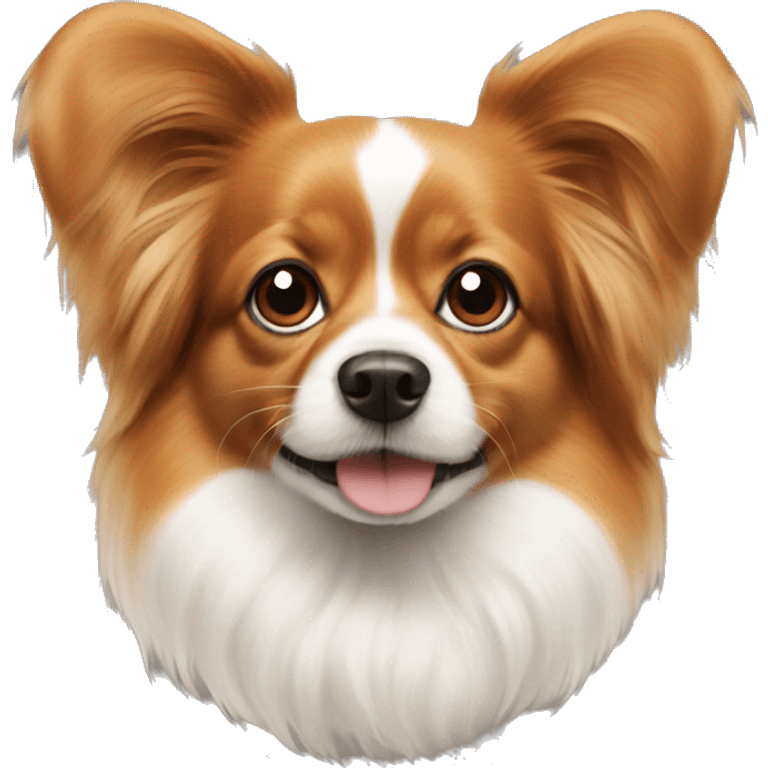 Papillon dog with bubble on nose emoji