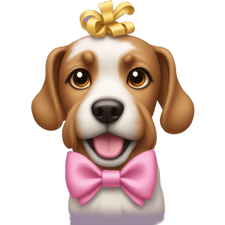 dog wearing a hairbow  emoji