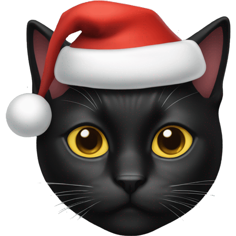 Black cat wearing santa hat emoji