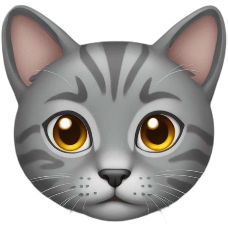 Grey cat cute emoji