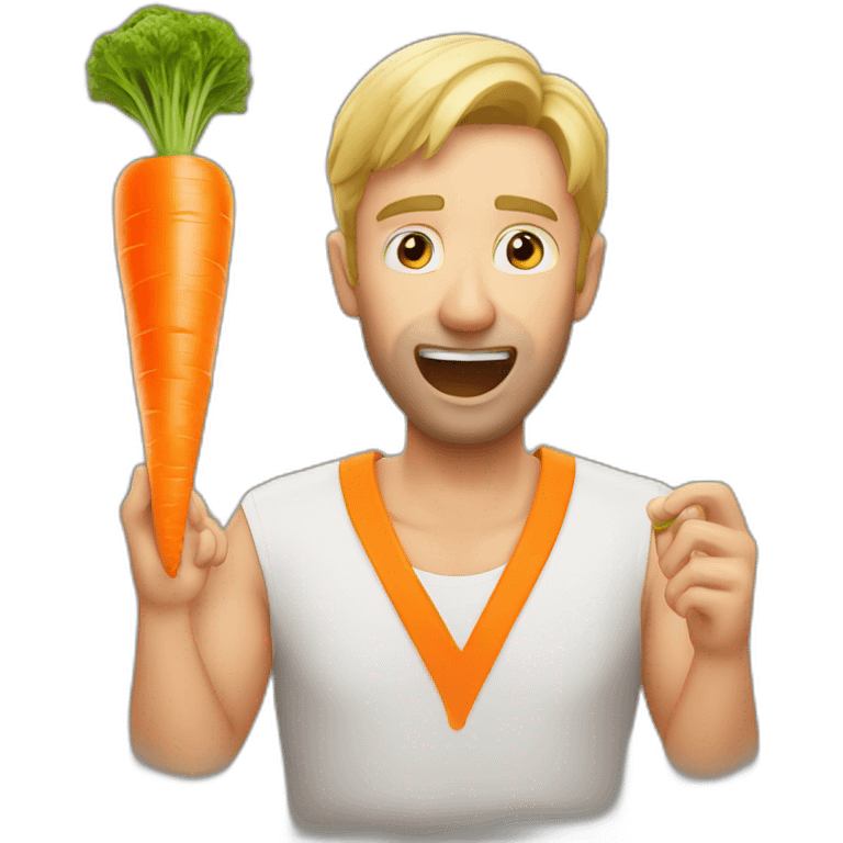 Man chocking on carrot  emoji