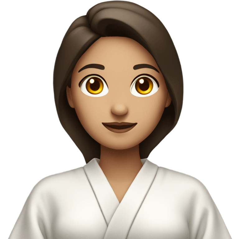 In Robe Spa day white girl brunette emoji