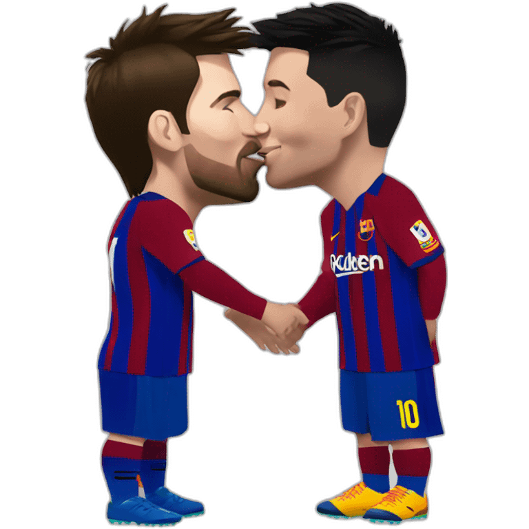 Very developed Messi kissing Ronaldo emoji