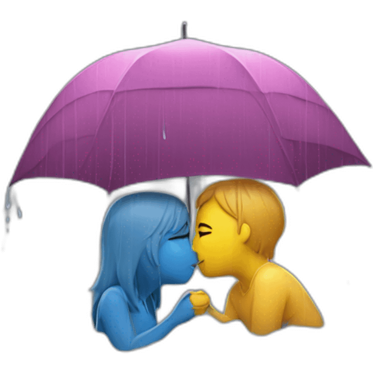 kiss under rain emoji