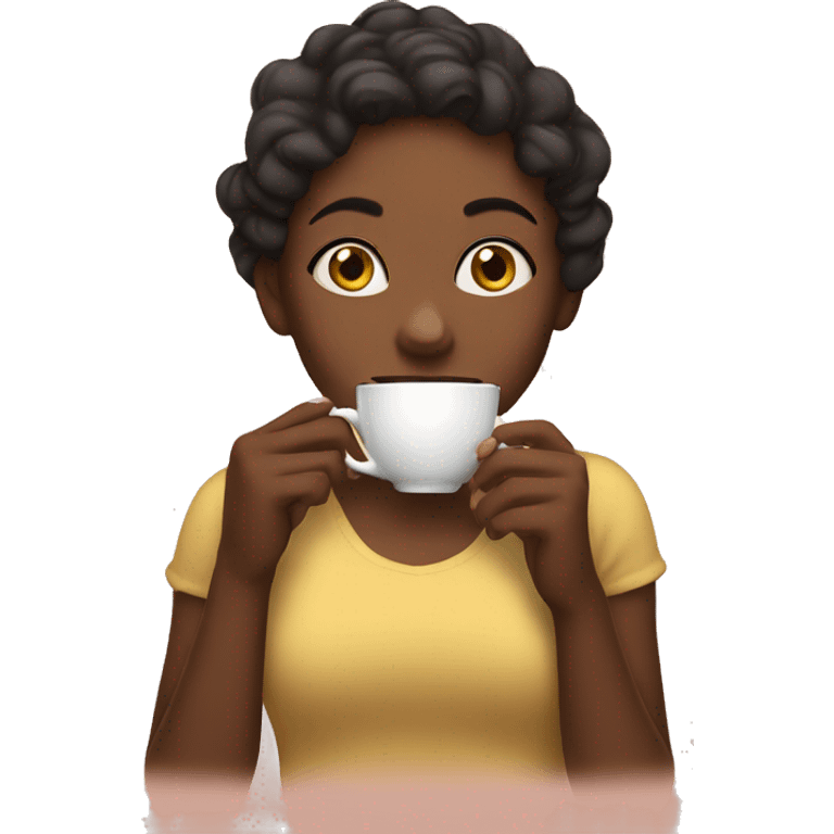 Girl sipping tea emoji