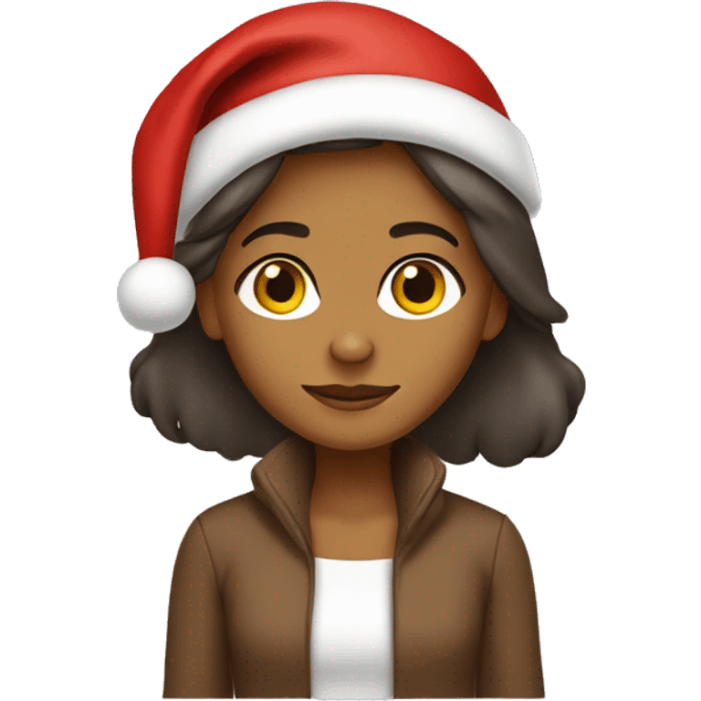 brown girl santa hat emoji