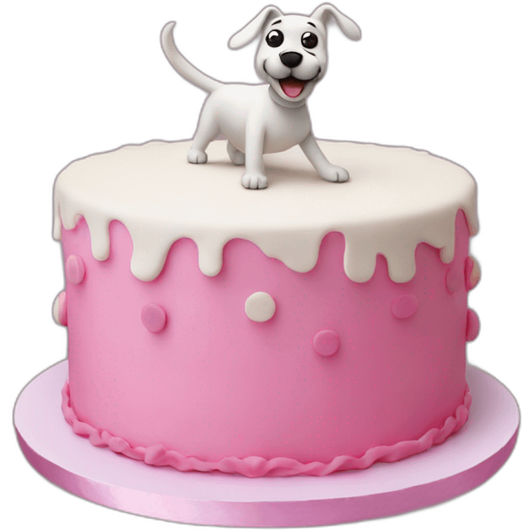 Dancing dog cake emoji