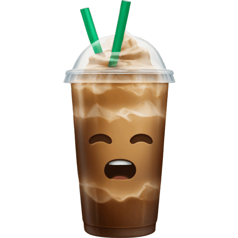 Starbuck ice coffee with ice cubes emoji