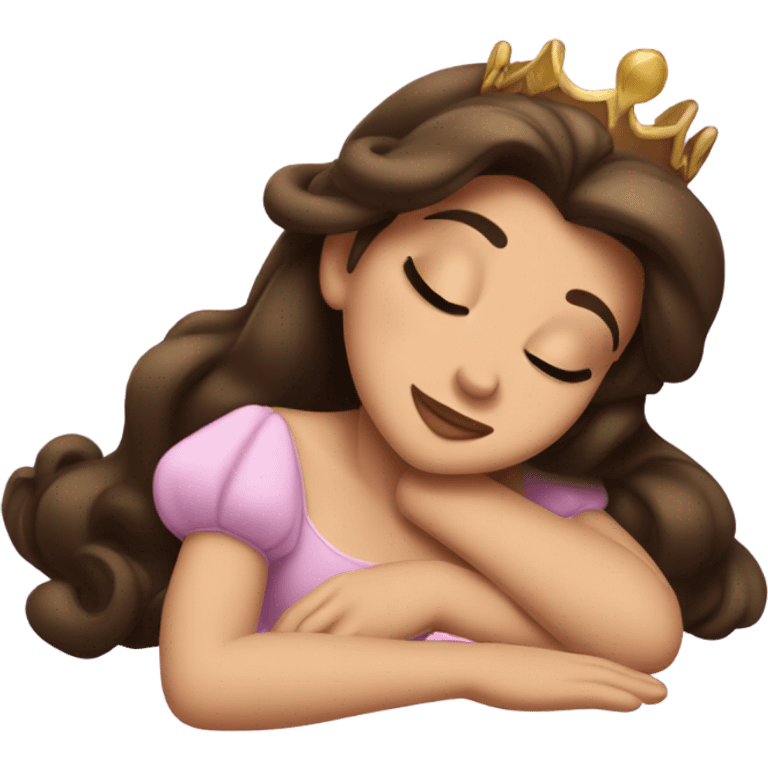 Sleeping brunette beauty princess Disney emoji